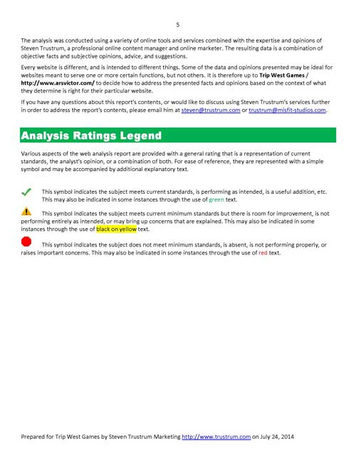 Sample Website Analysis Report Page 5