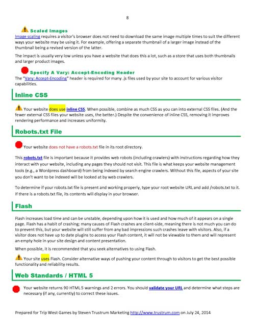 Sample Website Analysis Report Page 8